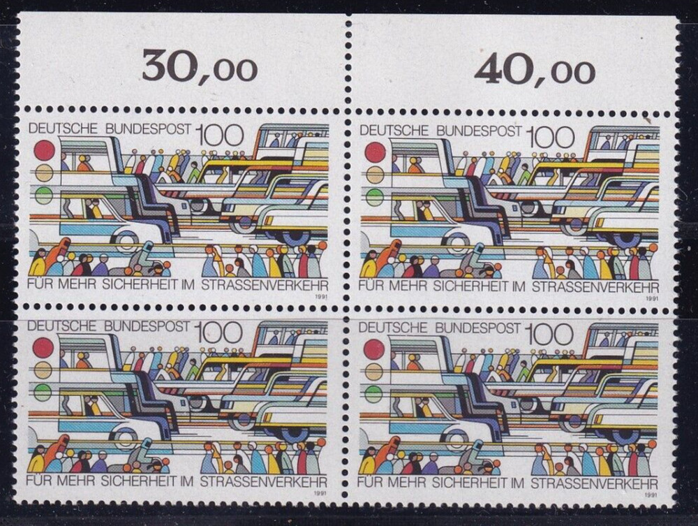 Bundesrepublik MNH ** 1554 Scott 1678 Traffic safety block of 4