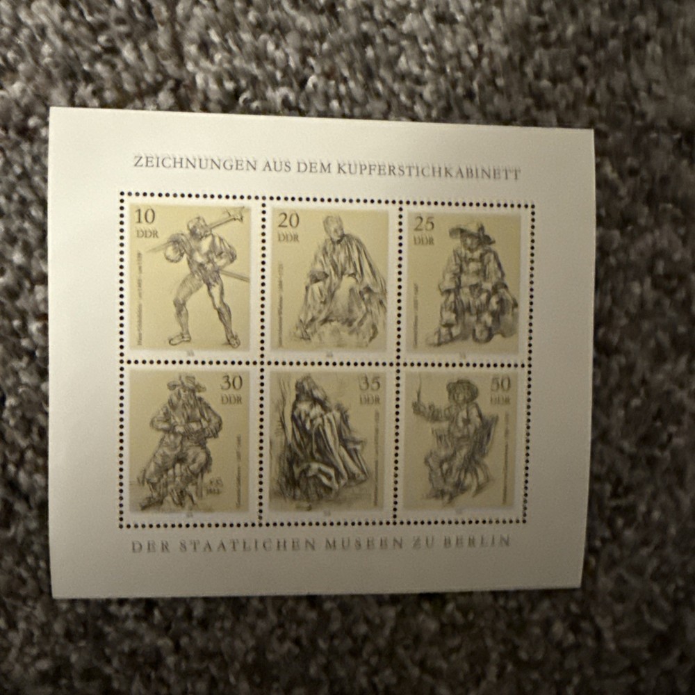 Germany DDR Stamps 1978 Miniature Sheet Kupfestichkabinett MNH