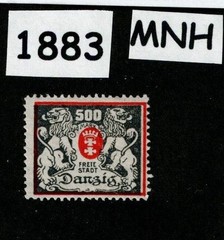 MNH stamp Sc 119 Gdansk Poland Danzig 1923 Germany post WWI #1883
