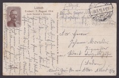 GERMANY 1915, Fieldpost card, Battle of Liège 1914, Propaganda, WWI