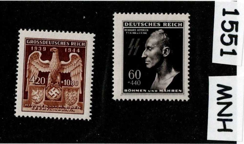 MNH Stamps Heydrich & Swastika B20 & B23 German Occupation WWII #1551