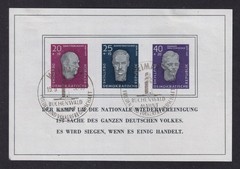 EAST GERMANY 1957 Memorials Fund Miniature Sheet SG MSE349a Used (CV £160)