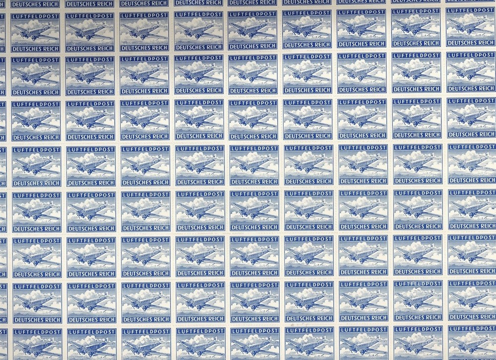 Authentic Stamp Germany Feldpost Sheet 1942 WWWII 3rd Reich Wehrmach MNH Faults