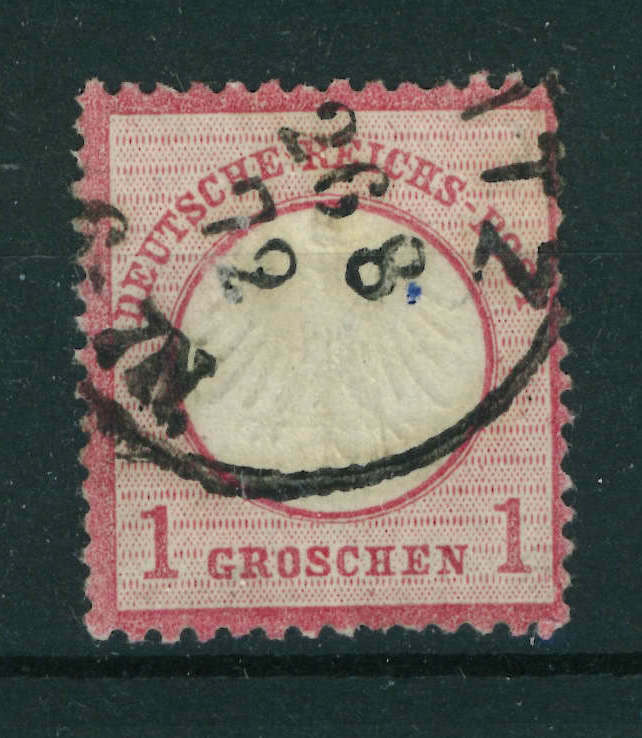 German Empire 1872 Arms embossed small shield 1g rose-carmine stamp. Used. Sg 5