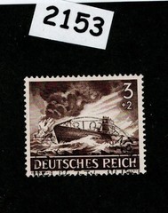 Used stamp B218 1943 U-Boat Kriegsmarine Navy WWII Germany #2153