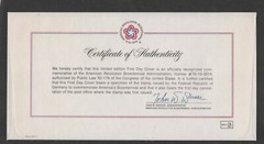 GERMANY 1976 FDC AMERICAN BICENTENNIAL CARL SCHURZ AMERICAN FLAG CAPITOL