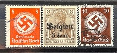 German stamps 3rd Reich – lot of 3 classic stamps swastika Territories used/990b
