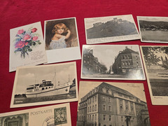 Lot of 12 German Postcards 1930s–1940s Feldpost & Third Reich Era Stamps