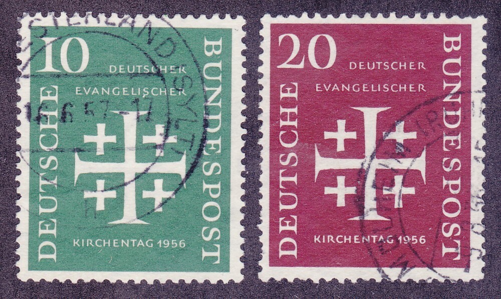 Germany 744-45 Used 1956 German Protestants Meeting Evangelical Synod Set