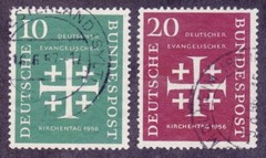 Germany 744-45 Used 1956 German Protestants Meeting Evangelical Synod Set