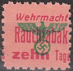 Stamp Germany Revenue WWII 3 Reich War Era Tabacco Cigar Tax Lot MNG
