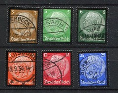 German Reich : Hindenburg memorial set from 1934 – used