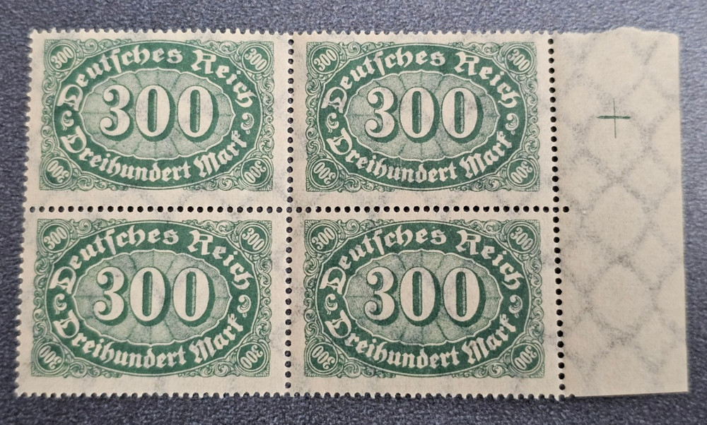 Stamps Germany Deutsches Reich 4x 300 Mark 1922 Block Mi. Nr. 249 [🇩🇪39449]
