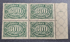 Stamps Germany Deutsches Reich 4x 300 Mark 1922 Block Mi. Nr. 249 [🇩🇪39449]