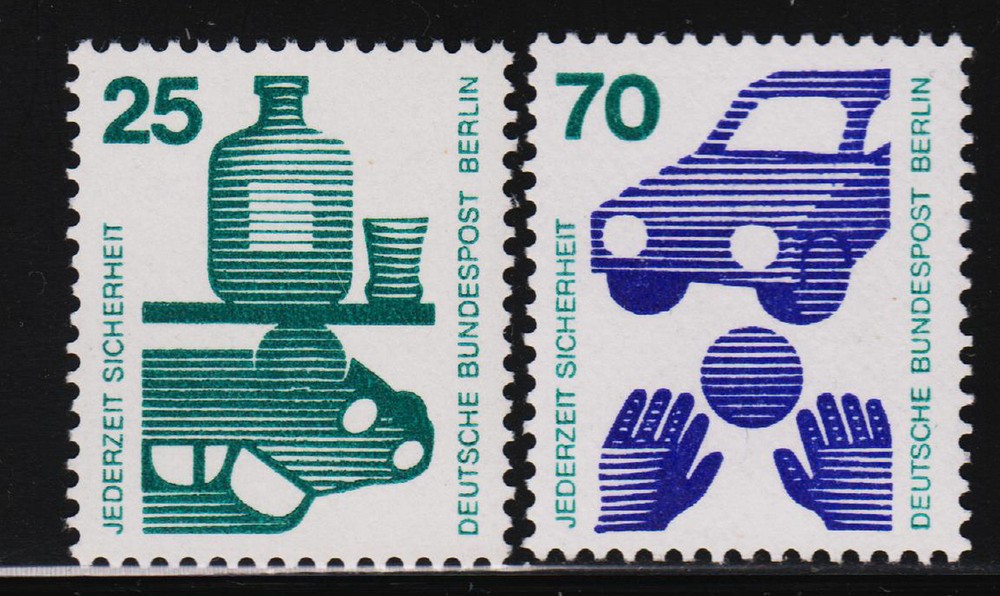 1971 Germany Berlin Accident Prevention Issues with Control Numbers MNH VF