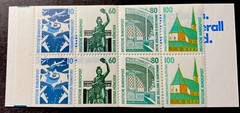Germany #1530a Complete Booklet Pane with Cover and 8 Stamps of Sites MNH XF