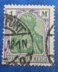 Stamp Germany Deutsches Reich Germania 1 Mark 1922 Infla Mi. Nr. 150 [🇩🇪34530]