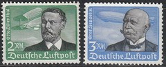 Stamp Germany Mi 538-9 Sc C55-6 1934 War Reich Airmail Lillenthal Zeppelin MH