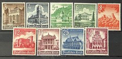 German Stamps set of 9 stamps 1940 Winter Relief Buildings MH* Mint /741