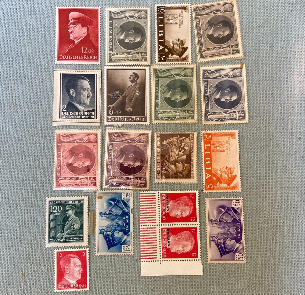 German Stamp Collection 1930’s -1940’s Hitler War WWII Libia Deutsches Reich VTG