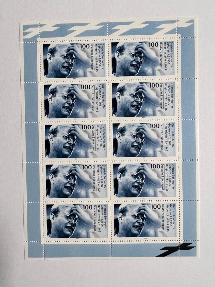Federal FRG miniature sheet ten sheet 1788 **/° selection Dietrich Bonhoeffer religion