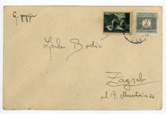 Vintage WWII Croatia Nazi Era Postage Due Cover, Censored Stamped