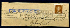 🚩💥GERMAN REICH: STAMP 1927 RARE BLK/BLUE SLOGAN/CANCEL POSTAL SQ – MUNICH💥
