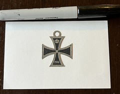 RARE 1914 GERMANY WILHELM IRON CROSS IMPERIAL CROWN ADHESIVE DECAL STAMP