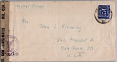 GERMANY 1945-49TH WWII AMERICAN OCCUP ZONE CENSORED COVER ADDR USA