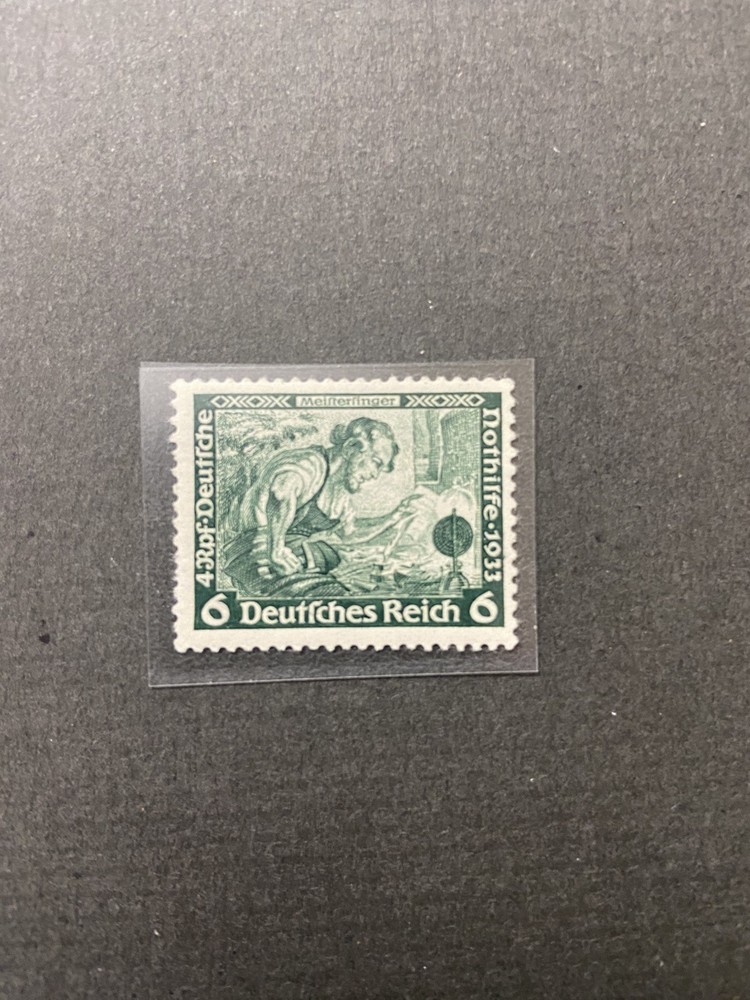 German Reich Stamp Mi 502, 6 + 4 Pf Green, Wagner Opera, MNH