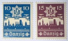 Travelstamps: 1937 Germany Danzig Stamps Mi.No. 267-268, Mint, Og, Hinged, WW2