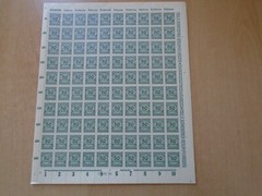 Germany – SG323 50M DM grey green 1923. 9 x complete sheets of 100 stamps.