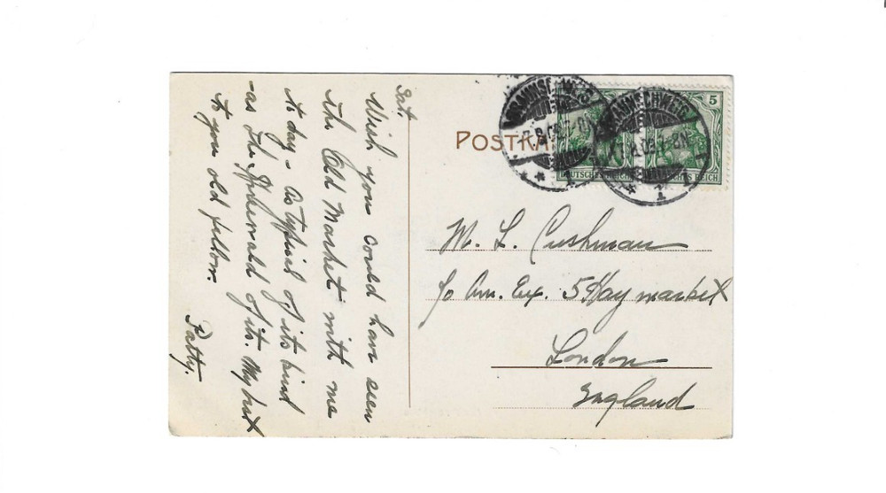 GERMANY 1909 Picture Post Card sent from Braunschweig to England
