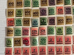 Lot of 242 German Empire Inflation Overprint Stamps Red Purple Green Mixed