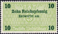 Stamp Germany Revenue WWII 3rd Reich Bill Exchange Fiscal Tax Selection 2 MNH