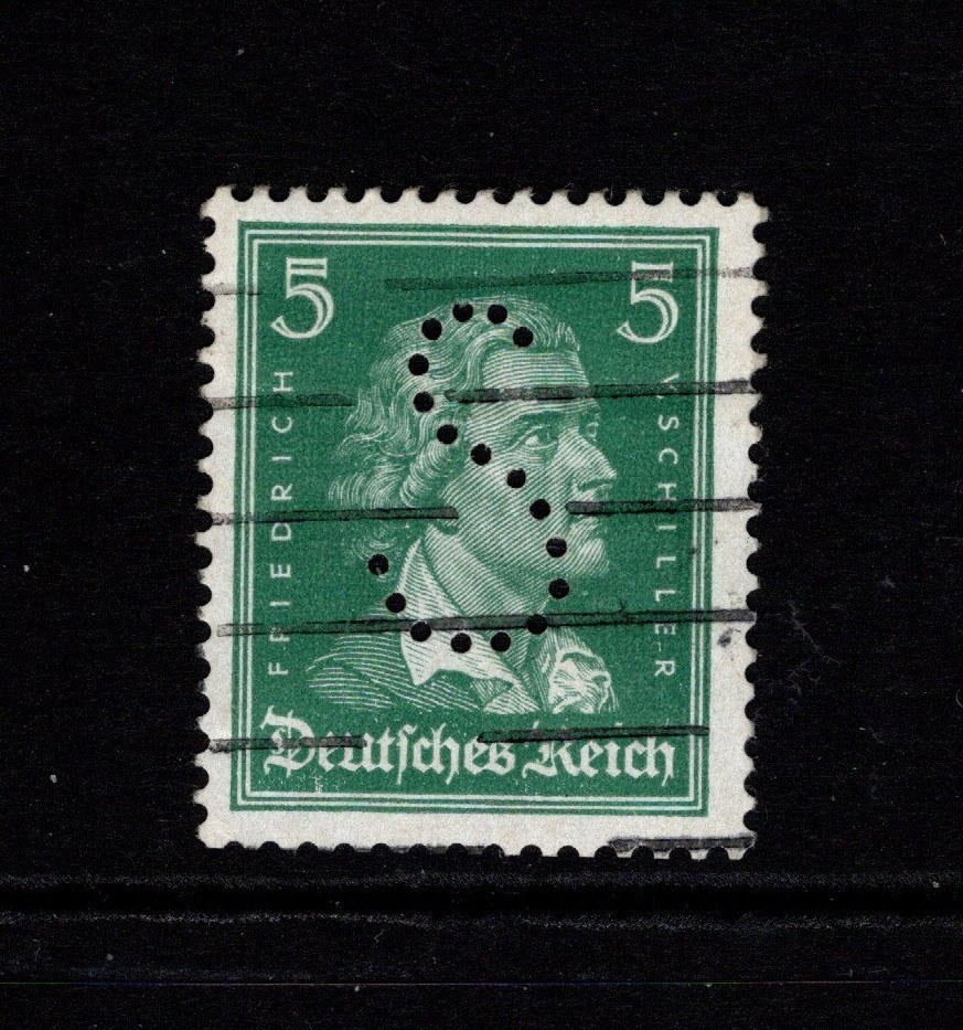 Germany 1920s S Perfin / Back w Gum & Top Pasteup – S48807