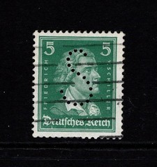 Germany 1920s S Perfin / Back w Gum & Top Pasteup – S48807