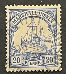 Travelstamps: GERMANY MARSHALL ISLANDS STAMPS Kaiser’s Yacht 20pf UnWMK Used