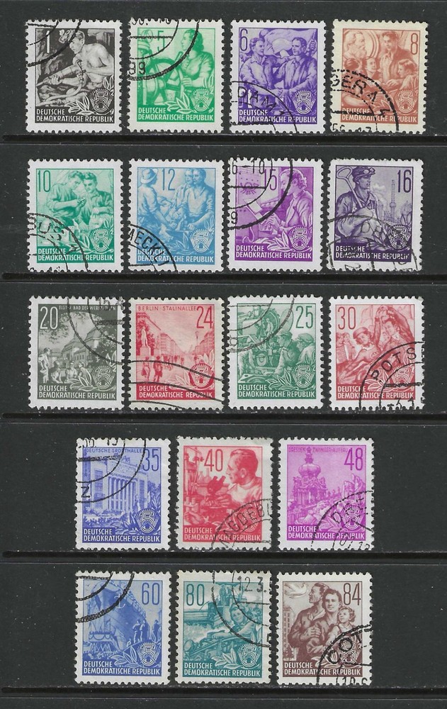 German Democratic Republic (DDR) 1953 complete 5 Year Plan issues used $ 153.00
