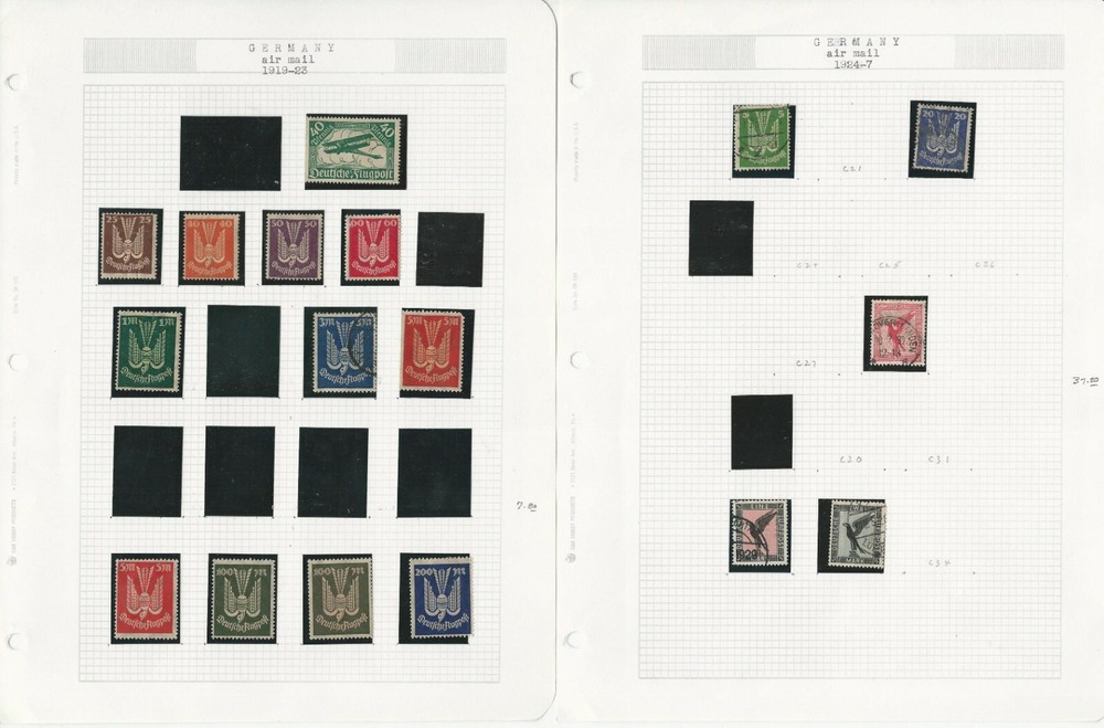 Germany Back of Book Stamp Collection on 16 Pages, Officials, Airmail, DKZ