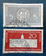 DDR Germany 1958 Used Jena Univeristy Mi 647-8 Scott 399-400 VF 7595