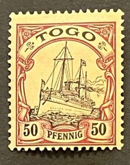 Travelstamps: Germany Togo Africa Stamps Kaiser’s Yacht 50pf Mint OG H UnWMK