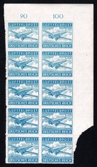 Germany WW2 Luftfeldpost Block of 10 Airmail Ju52 Plane 1942
