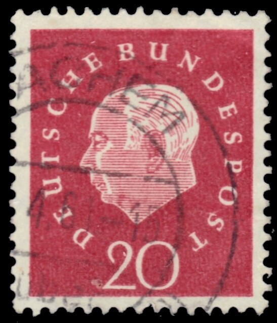 GERMANY 795 – President Theodor Heuss „1959 Dark Carmine Rose“ (pc15955)