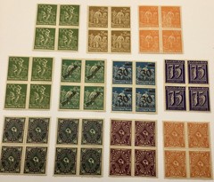 Germany Inflation Stamps Large Lot of (32) Blocks – Numerals Farmers OVP Mint MH