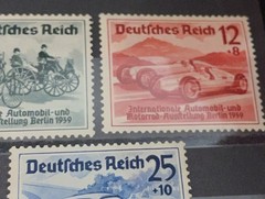 Germany Stamps Set Scott#B134-B136 1939 Int Automobile Motoring Mint Hinged OG