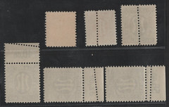 GERMANY 1945 AM POST 6 STAMPS WITH ERRORS INCLUDING 8PF. DOUBLE PRINTED