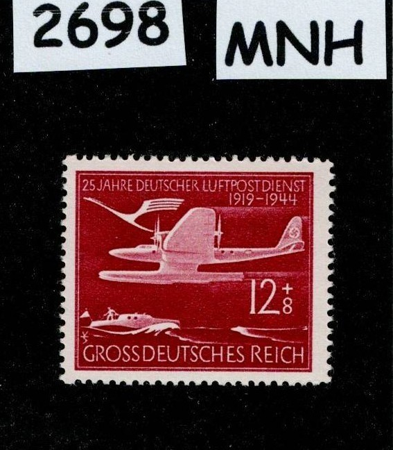 MNH Stamp B252b Third Reich Germany 1944 25th Anniv Airmail service #2698