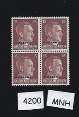 MNH Adolph Hitler WWII stamp block, 1941, PF15, Third Reich Ostland Overprint