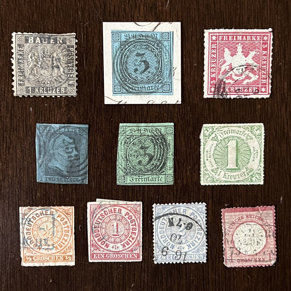 1800’s GERMANY STATES LOT OF 10 DIFFERENT STAMPS #43